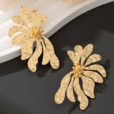 Bold Gold Statement Flower Earrings